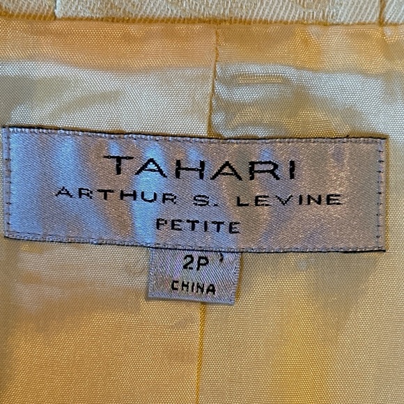 NWT Tahari Levine vintage vibe Petite yellow fitted jacket - Picture 9 of 11